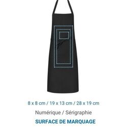 Tablier coton noir 230gr