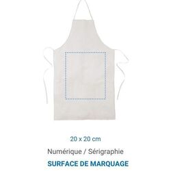 Tablier coton LUBERON 155 - Blanc