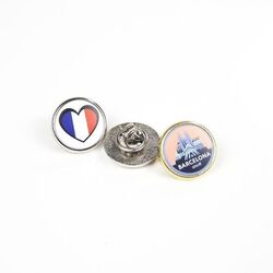 Pin's ROND 25 mm - France - Gris Argent