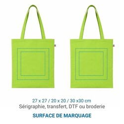 Sac coton ALEX 140g - Bleu Clair - made in France