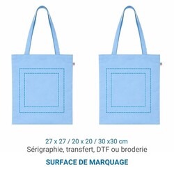 Sac coton ALEX 140g - Bleu Clair - made in France