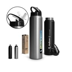 BOUTEILLE GOURDE 1 L INOX AVEC PAILLE