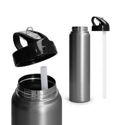 BOUTEILLE GOURDE  INOX 1 L AVEC PAILLE