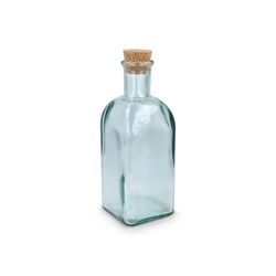 Bouteille en verre recyclé InSideOut Square ReuuZ avec bouchon en liège 500 ml