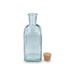 Bouteille en verre recyclé InSideOut Square ReuuZ avec bouchon en liège 500 ml