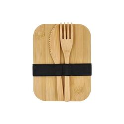 Boîte à lunch en acier inoxydable avec couvercle en bambou