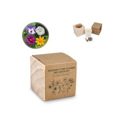 Ensemble de jardinières en bois FSC - Mélange de fleurs