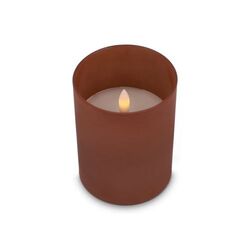 Bougie rechargeable à l'huile de cire et LED Nyelle dans un verre