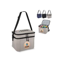 Sac isotherme à double compartiment en R-PET 600D, 30 x 20 x 25 cm, 12 litres.