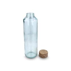 Bouteille d'eau en verre recyclé InSideOut ReuuZ avec bouchon en bois 650 ml