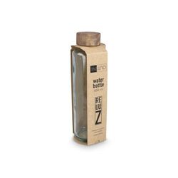 Bouteille d'eau en verre recyclé InSideOut ReuuZ avec bouchon en bois 650 ml