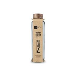 Bouteille d'eau en verre recyclé InSideOut ReuuZ avec bouchon en bois 650 ml