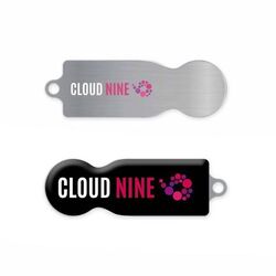 Key Ring Shopping Coin (Argent, Impression en quadrichromie verso, Pas d'incrustation en couleur)