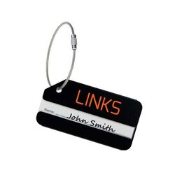 Luggage Tag Aluminium (Noir, Impression en quadrichromie recto)