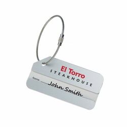 Luggage Tag Aluminium (Noir, Impression en quadrichromie recto)