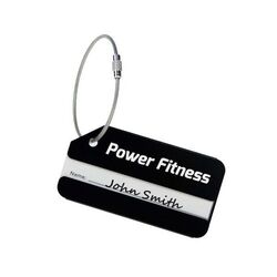Luggage Tag Aluminium (Noir, Gravure recto)