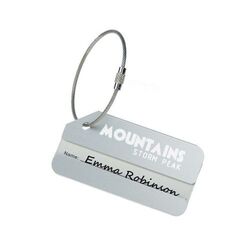 Luggage Tag Aluminium (Noir, Gravure recto)