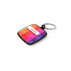 Key Ring Square (Noir, Doming en couleur, Pas d'incrustation en couleur)