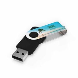 USB Stick Twister 3.0 Black (16 Go 3.0, Pas de téléversement de données, Impression maximale recto)