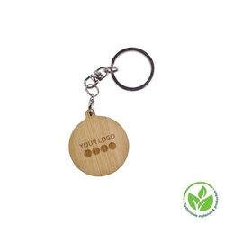 Key Ring Bamboo (Rond 32 mm, Gravure ronde 32 mm, Porte-clés, Accessoire inclus)