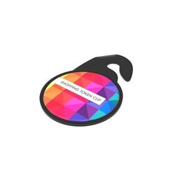 Key Ring Shopping Token Clip (Noir, Doming en couleur, Pas d'incrustation en couleur)