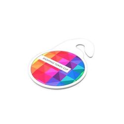 Key Ring Shopping Token Clip (Noir, Doming en couleur, Pas d'incrustation en couleur)