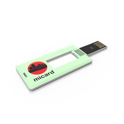 USB Stick Mini Card (Blanc, 4 Go 2.0, Pas de téléversement de données, Impression en quadrichromie recto)