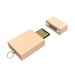 USB Stick Eco Wood (Brun, 4 Go 2.0, Pas de téléversement de données, Impression en quadrichromie recto)