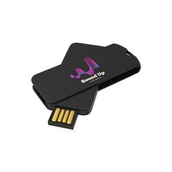 USB Stick Smart Twister (Noir, 4 Go 2.0, Pas de téléversement de données, Impression en quadrichromie recto)
