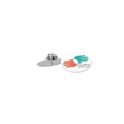 Pin Slim (Ovale moyen, Doming ovale moyen en couleur, Pas d'incrustation en couleur)