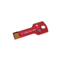 USB Stick Alu Key (Noir, 4 Go 2.0, Pas de téléversement de données, Impression en quadrichromie recto)