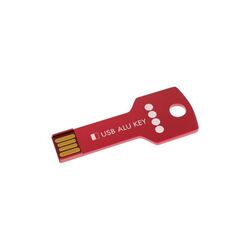 USB Stick Alu Key (Noir, 4 Go 2.0, Pas de téléversement de données, Gravure recto)