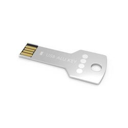 USB Stick Alu Key (Noir, 4 Go 2.0, Pas de téléversement de données, Gravure recto)