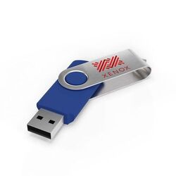 USB Stick Twister (Noir, 4 Go 2.0, Pas de téléversement de données, Impression en quadrichromie recto, Impression en quadrichromie verso)