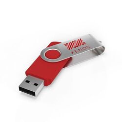 USB Stick Twister (Noir, 4 Go 2.0, Pas de téléversement de données, Impression en quadrichromie recto, Impression en quadrichromie verso)