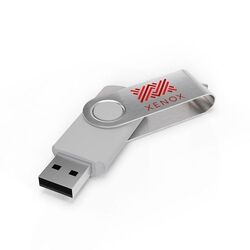 USB Stick Twister (Noir, 4 Go 2.0, Pas de téléversement de données, Impression en quadrichromie recto, Impression en quadrichromie verso)