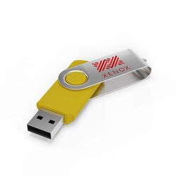 USB Stick Twister (Noir, 4 Go 2.0, Pas de téléversement de données, Impression en quadrichromie recto, Impression en quadrichromie verso)