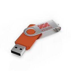 USB Stick Twister (Noir, 4 Go 2.0, Pas de téléversement de données, Impression en quadrichromie recto, Impression en quadrichromie verso)