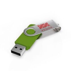 USB Stick Twister (Noir, 4 Go 2.0, Pas de téléversement de données, Impression en quadrichromie recto, Impression en quadrichromie verso)