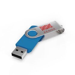 USB Stick Twister (Noir, 4 Go 2.0, Pas de téléversement de données, Impression en quadrichromie recto, Impression en quadrichromie verso)