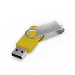 USB Stick Twister (Noir, 4 Go 2.0, Pas de téléversement de données, Gravure recto, Gravure verso)