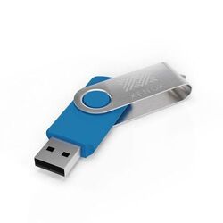 USB Stick Twister (Noir, 4 Go 2.0, Pas de téléversement de données, Gravure recto, Gravure verso)