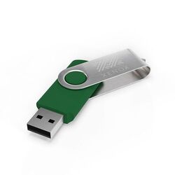 USB Stick Twister (Noir, 4 Go 2.0, Pas de téléversement de données, Gravure recto, Gravure verso)