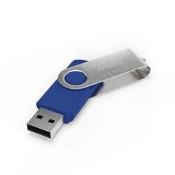 USB Stick Twister (Noir, 4 Go 2.0, Pas de téléversement de données, Gravure recto, Gravure verso)