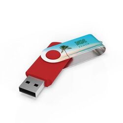 USB Stick Twister (Noir, 4 Go 2.0, Pas de téléversement de données, Impression maximale recto, Impression maximale verso)