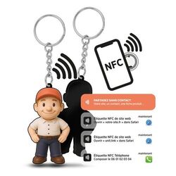 PORTE-CLÉS PVC SOUPLE 3D AVEC PUCE NFC