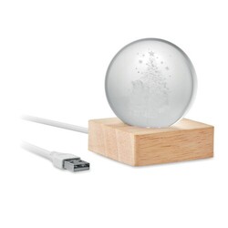 SANTA LIGHT Boule de Noël verre avec LED