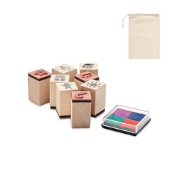 STAMPIE Set de 8 tampons en bois
