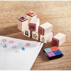 STAMPIE Set de 8 tampons en bois