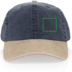 Casquette bicolore BEAU AWARE™ lavée à 6 panneaux en sergé d